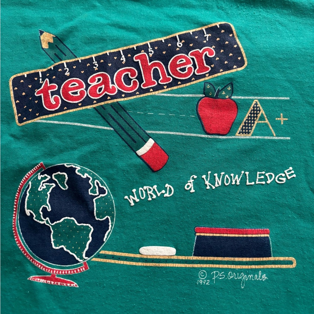 Vintage Green Teacher Shirt Women’s Large